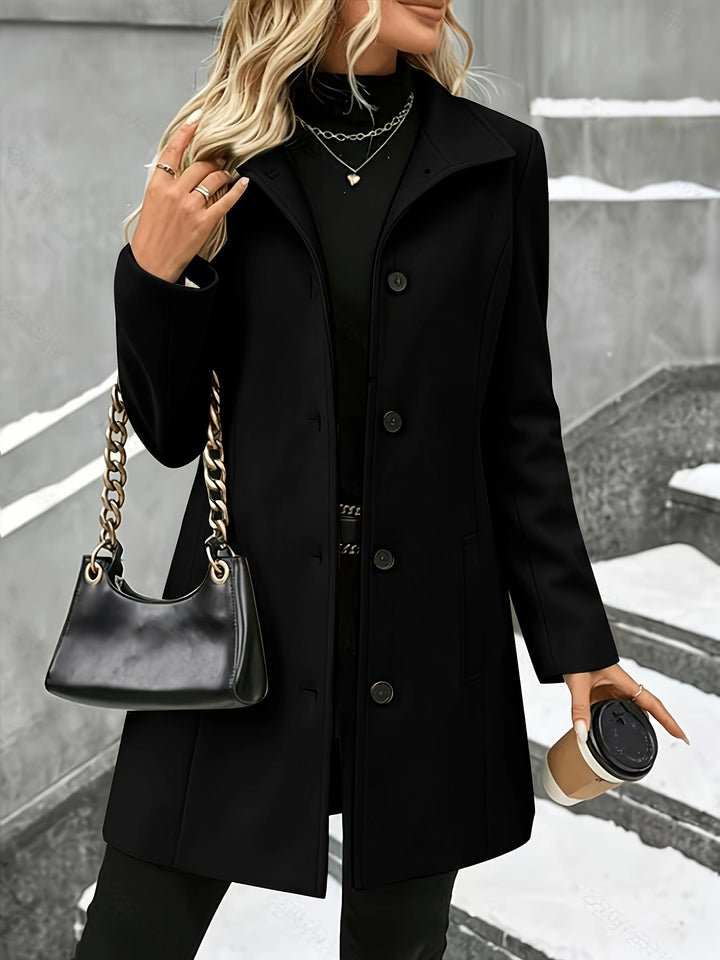 Juliet single breasted long wool coat – image 2