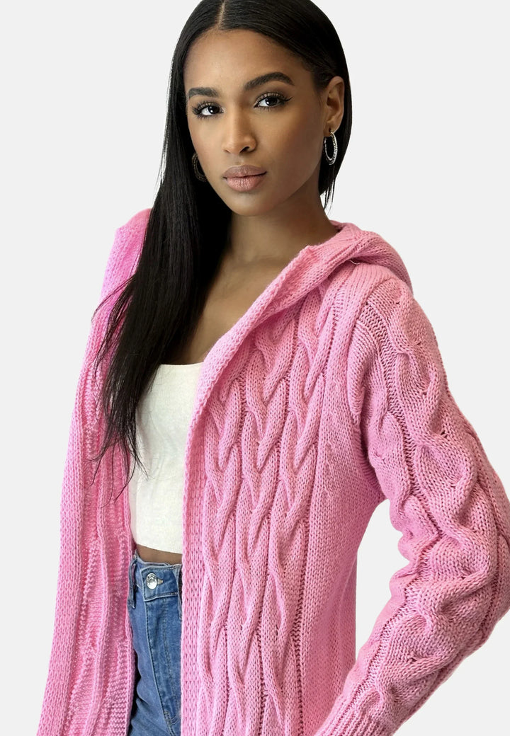 Leonora long hooded knit cardigan – image 4