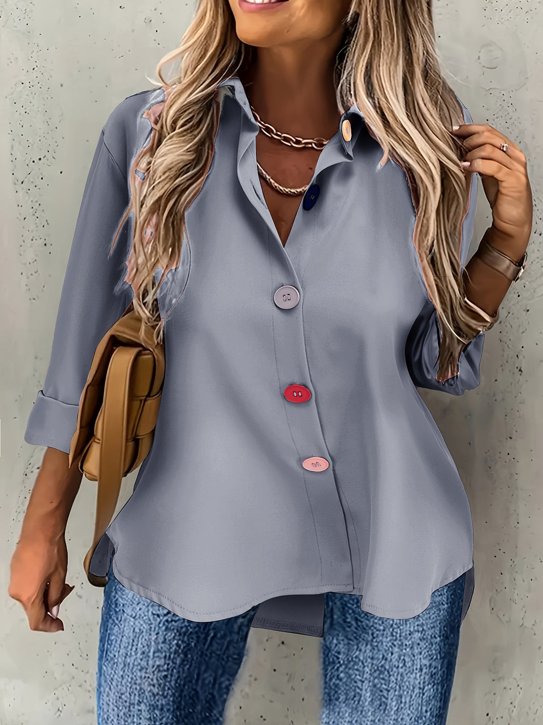Hollis button front collared blouse – image 15