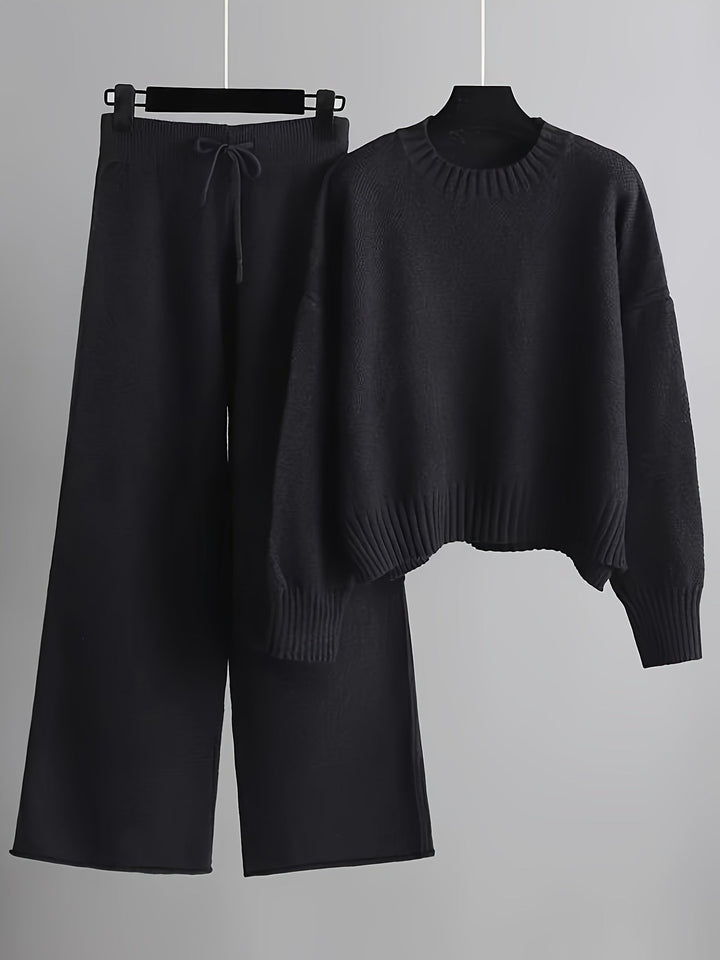 Vada textured knit wide leg pants set – image 5