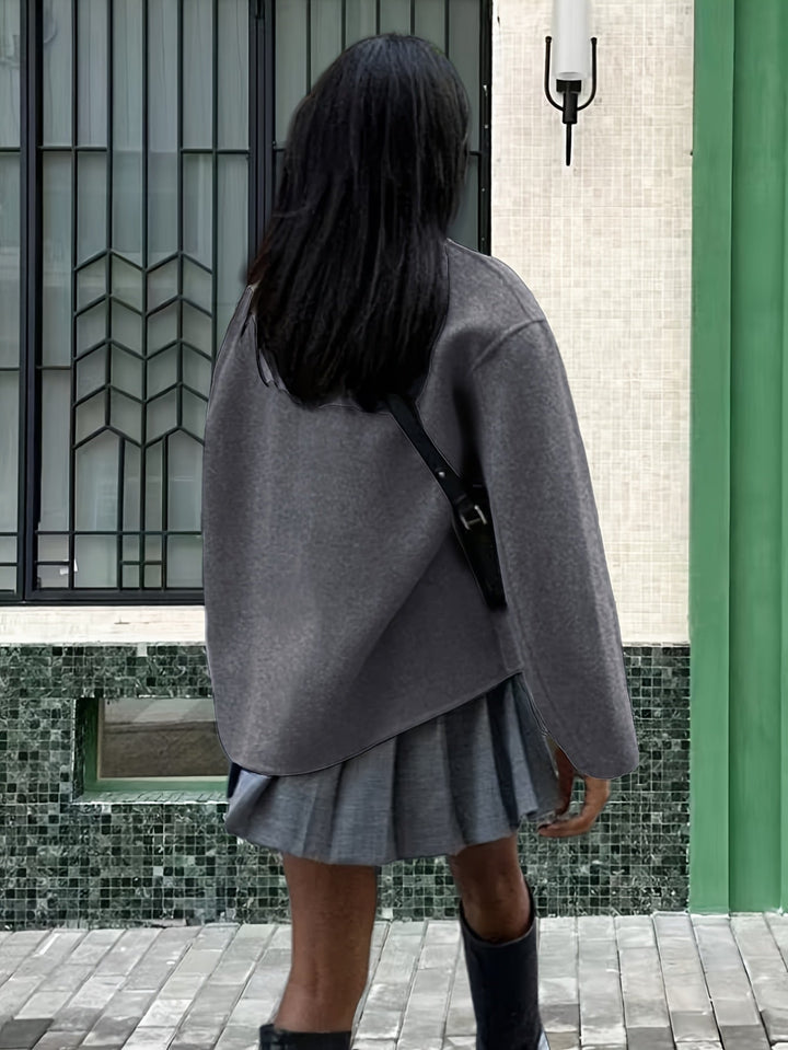Maeve cropped stand collar pea coat – image 7