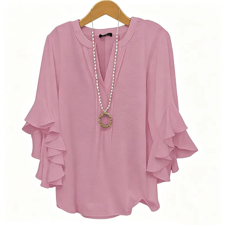 Lola v neck ruffle sleeve top – image 4