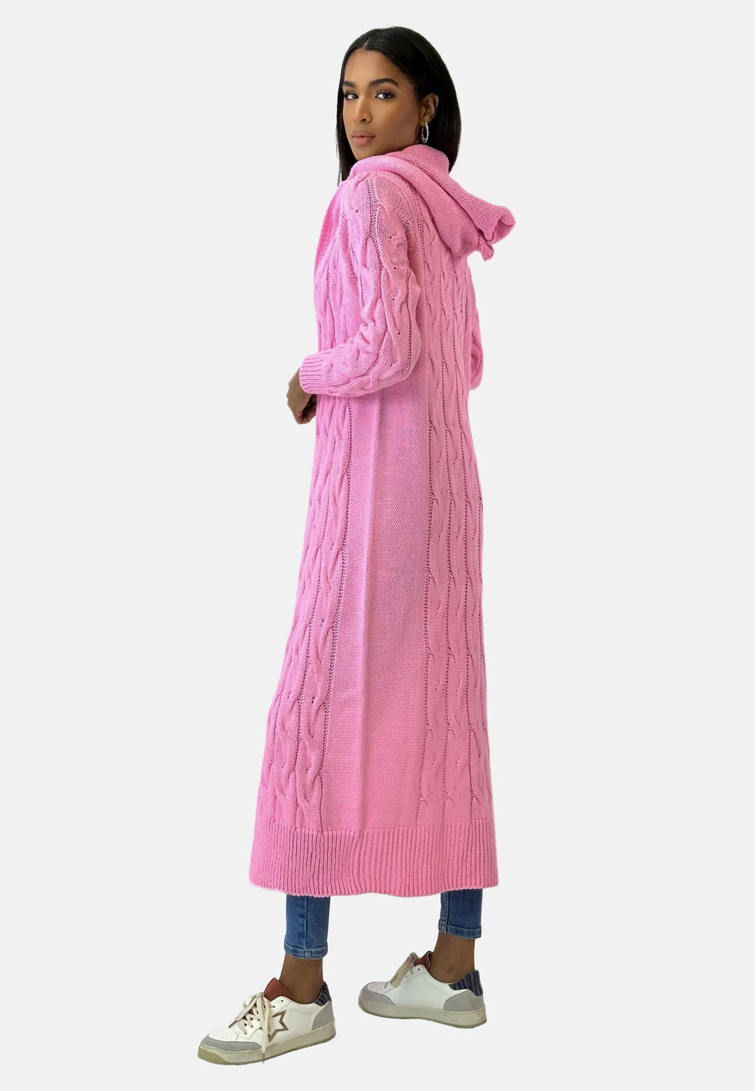 Leonora long hooded knit cardigan – image 5