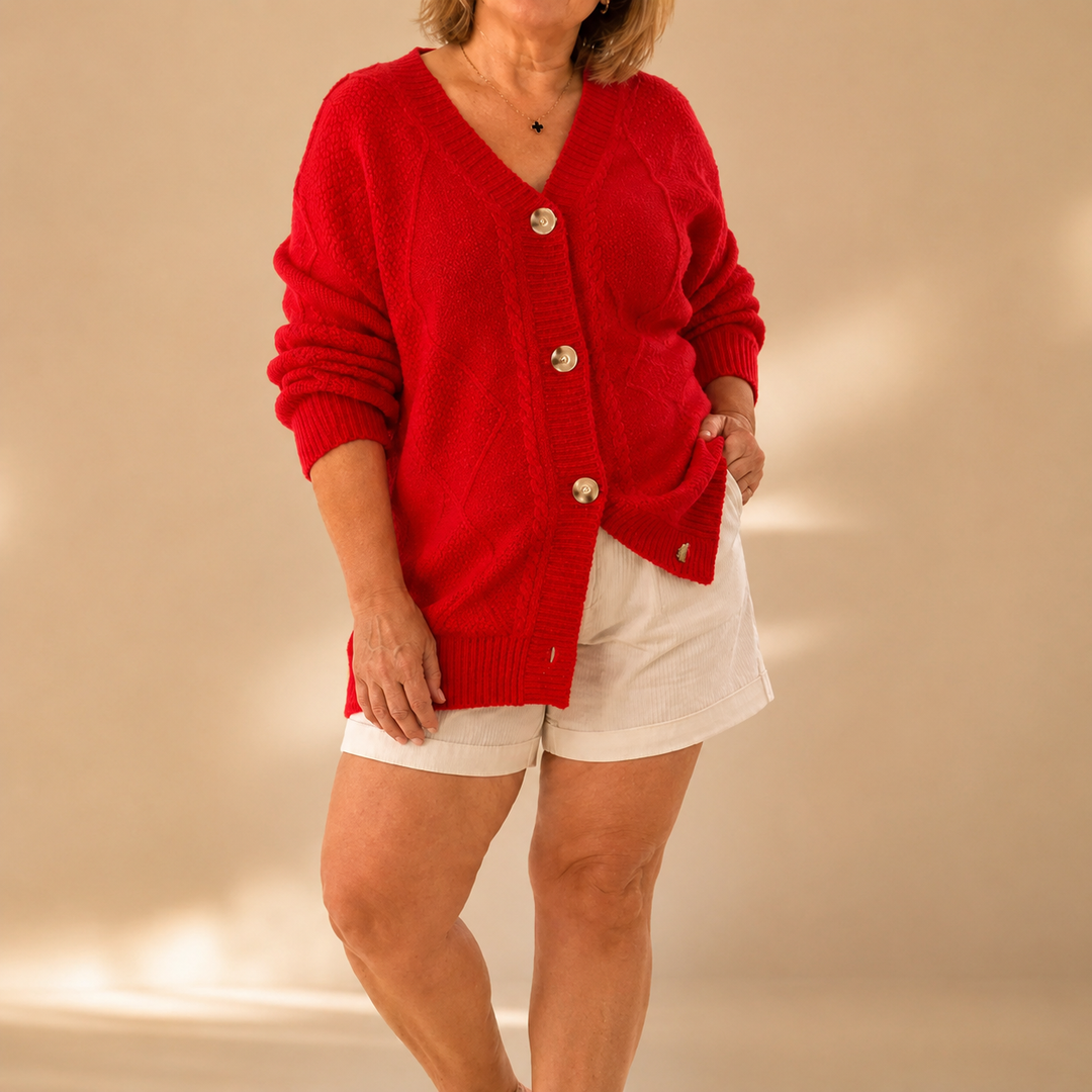 Meadow soft touch v neck button cardigan – image 4