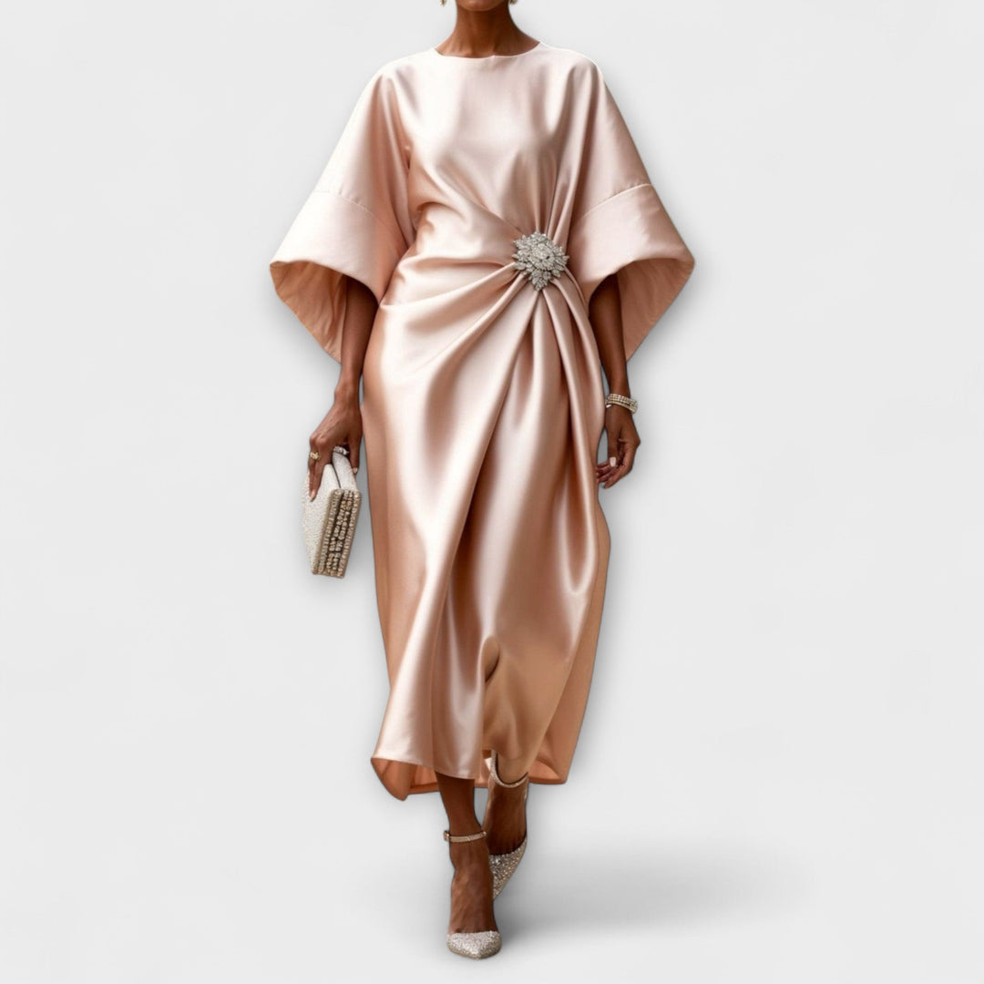 Victoria shimmer satin maxi dress – image 6