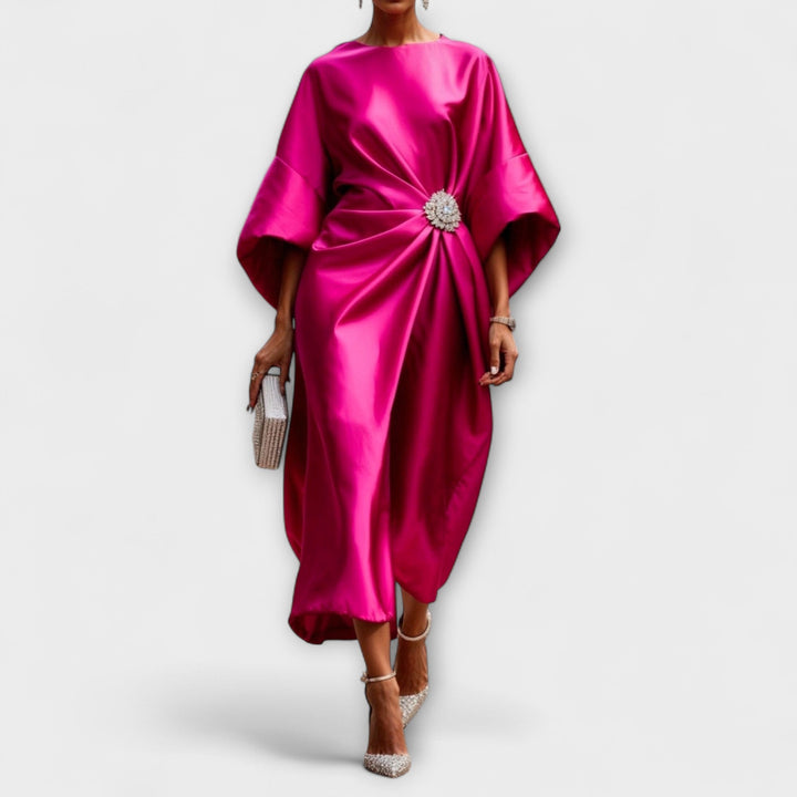 Victoria shimmer satin maxi dress – image 3