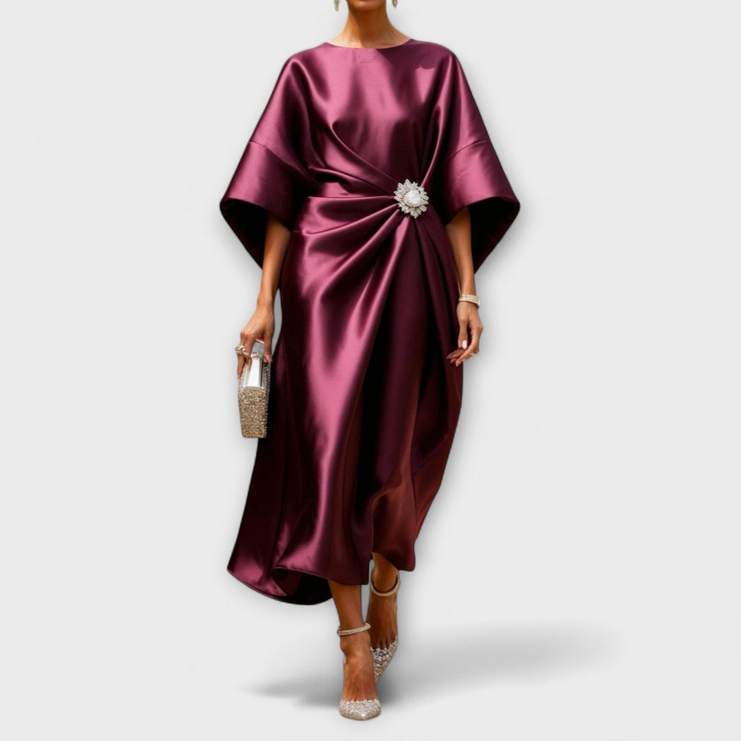 Victoria shimmer satin maxi dress – image 4