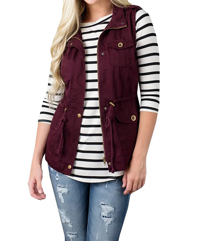 Maren hooded utility vest with drawstring waist – image 7