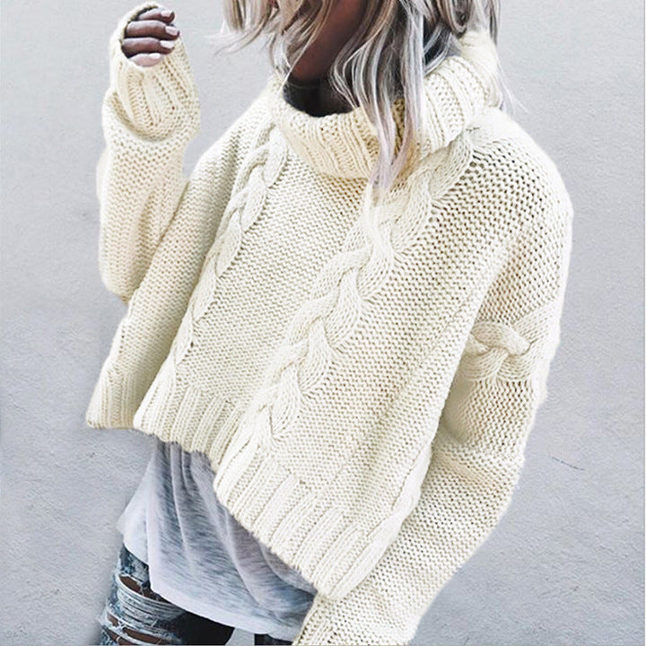 Anna chunky cable knit turtleneck sweater – image 2