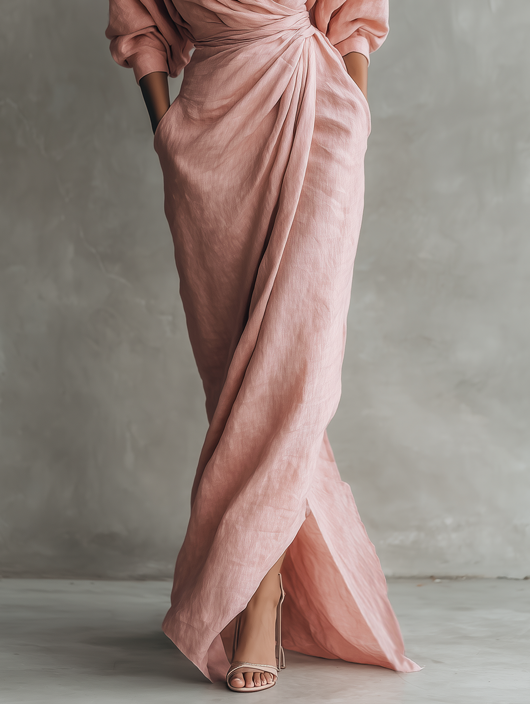 Caitlyn draped waist wrap maxi dress – image 7