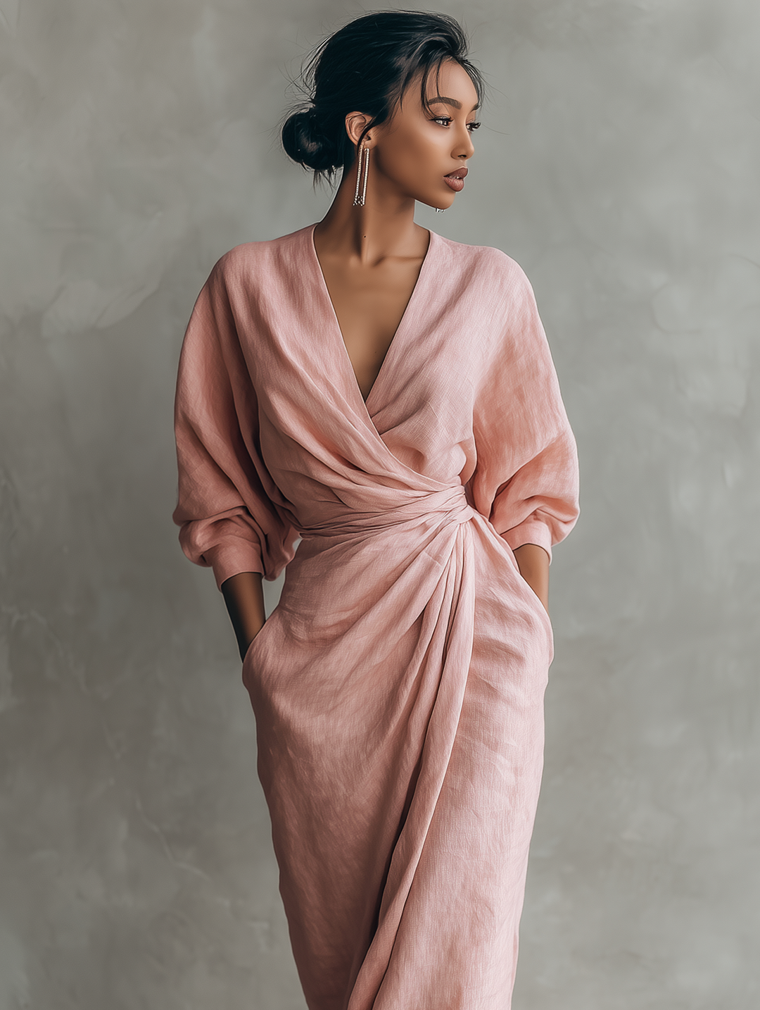 Caitlyn draped waist wrap maxi dress – image 6
