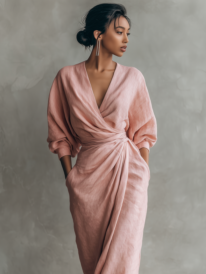 Caitlyn draped waist wrap maxi dress – image 6