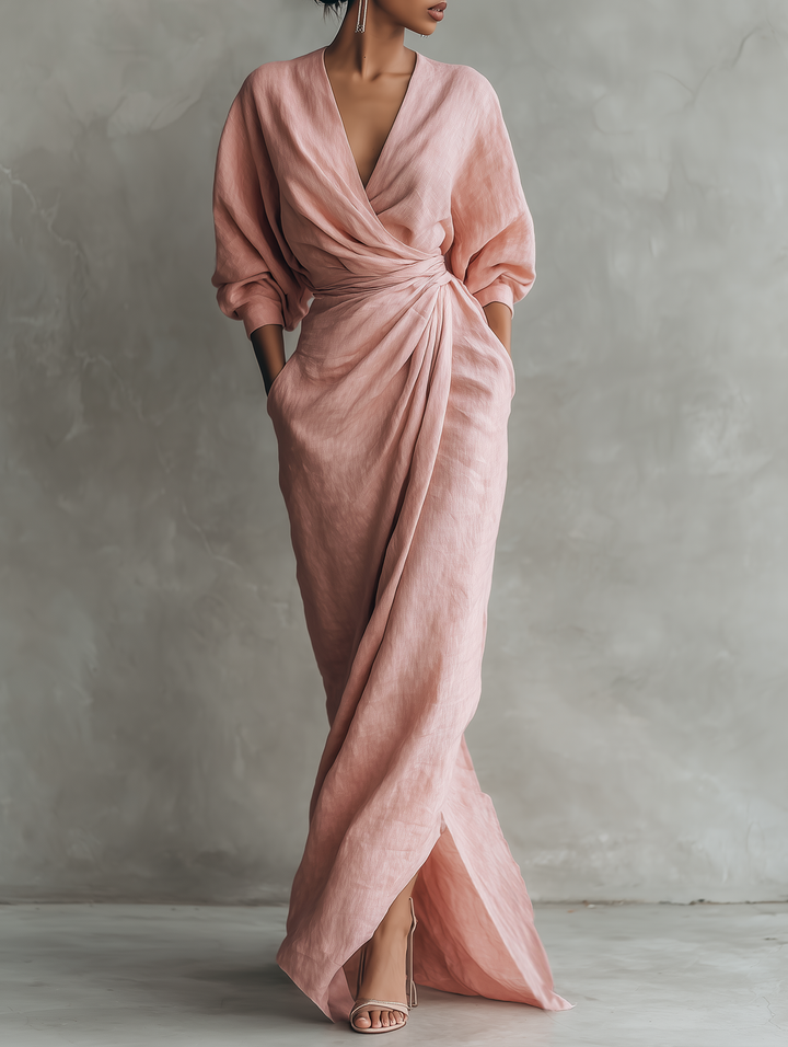 Caitlyn draped waist wrap maxi dress