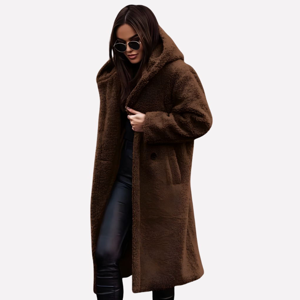 Lauren long hooded button coat – image 4