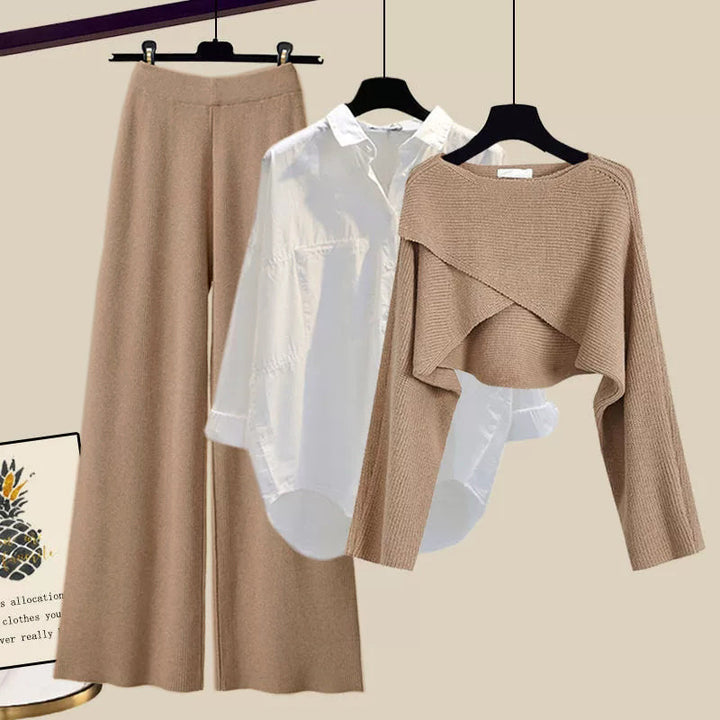 Lilou three piece layered knit and wide leg pants set – image 7