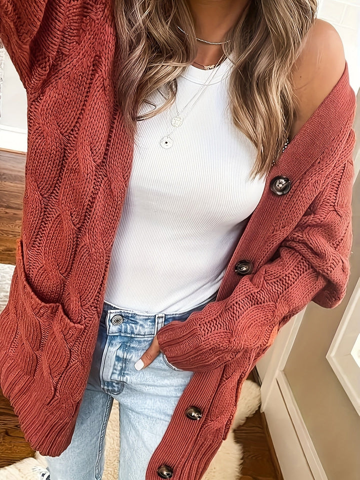 Piper relaxed V neck button cardigan – image 10