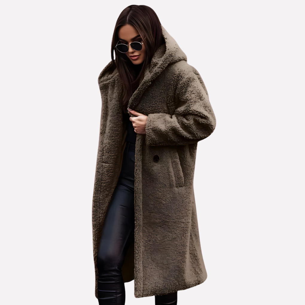Lauren long hooded button coat – image 3