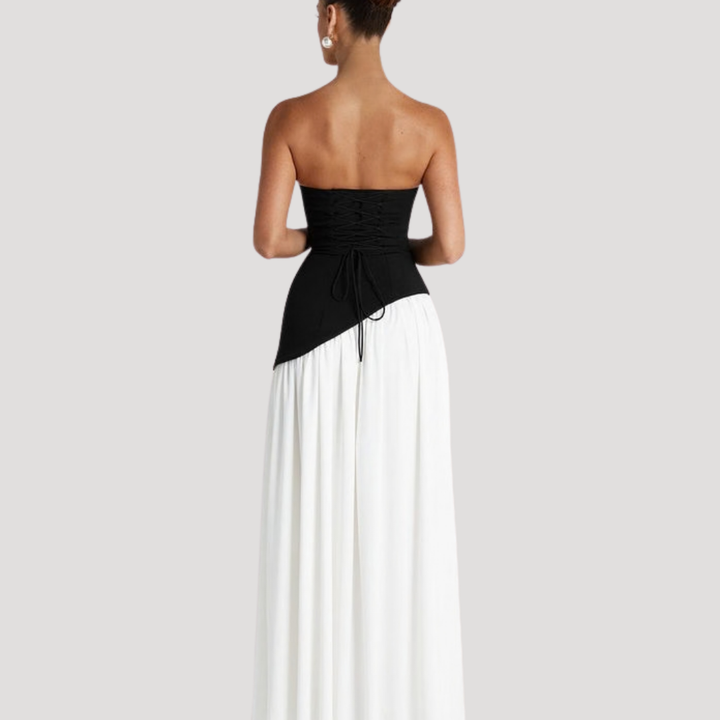 Cecily strapless maxi dress with choker neck – image 10