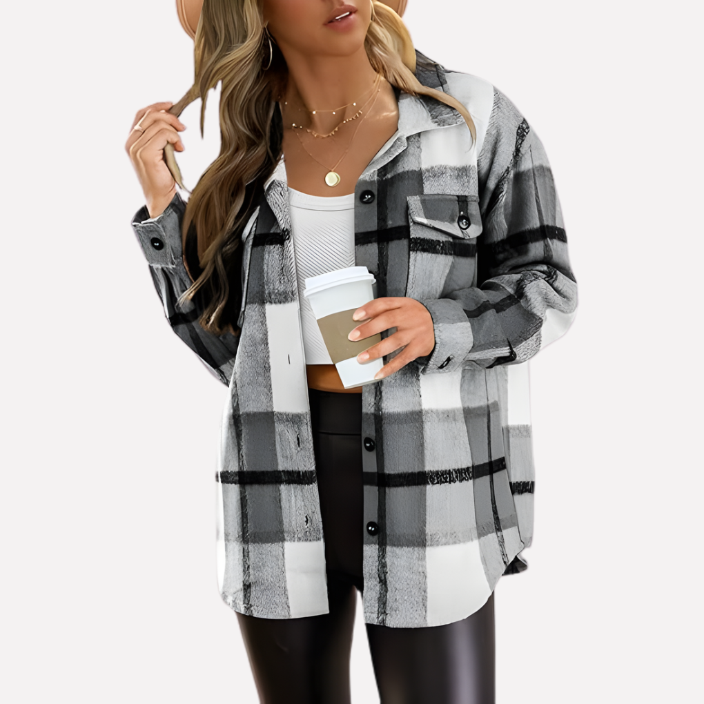 Quinn relaxed plaid shacket – image 16