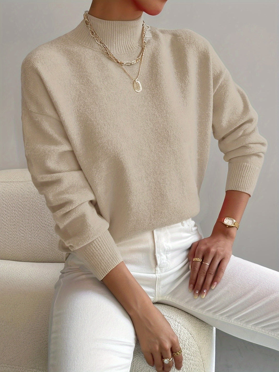 Addison oversized mock neck sweater – image 2