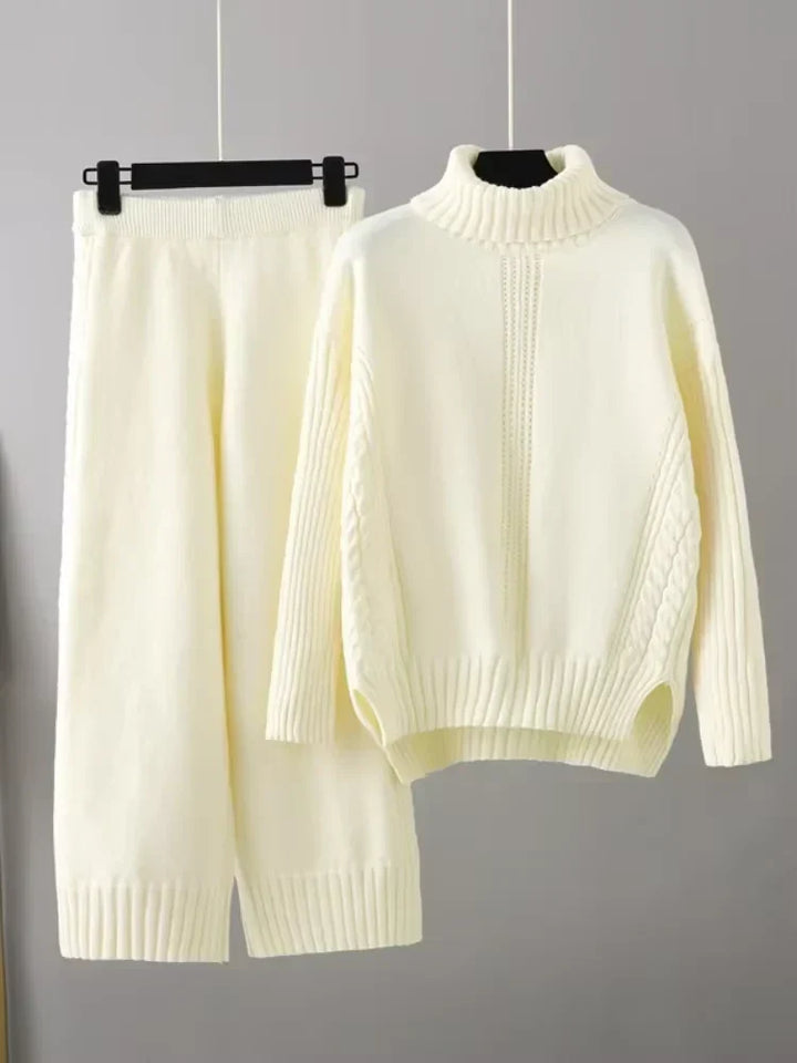 Brinley matching high neck sweater and wide leg pants set – image 6
