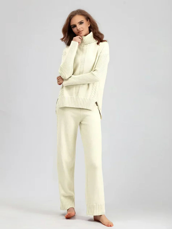 Brinley matching high neck sweater and wide leg pants set – image 19