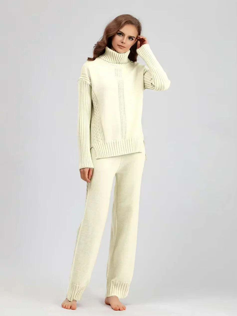 Brinley matching high neck sweater and wide leg pants set – image 20