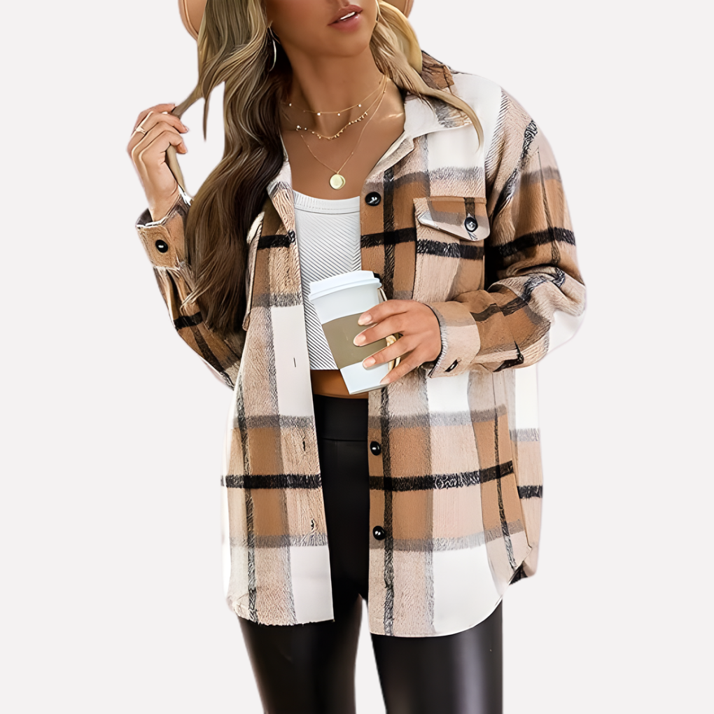 Quinn relaxed plaid shacket – image 2