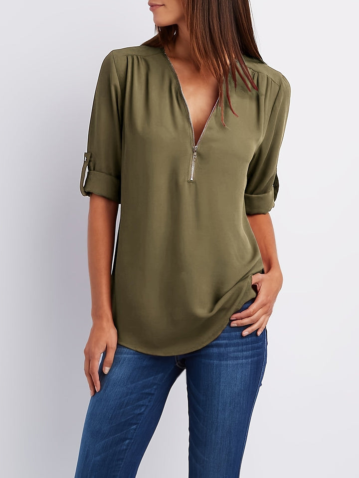 Adele V neck zip blouse – image 22
