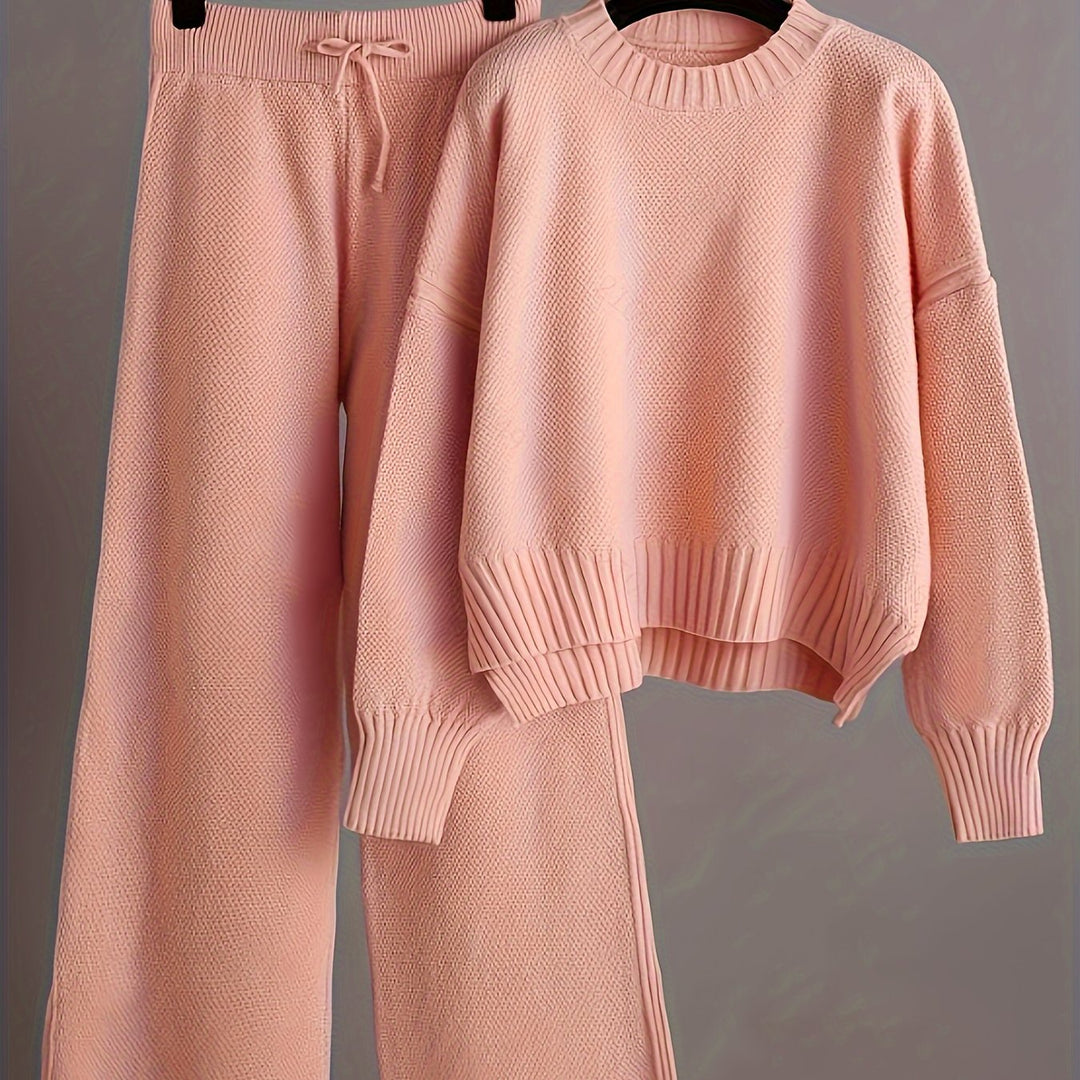 Vada textured knit wide leg pants set – image 14