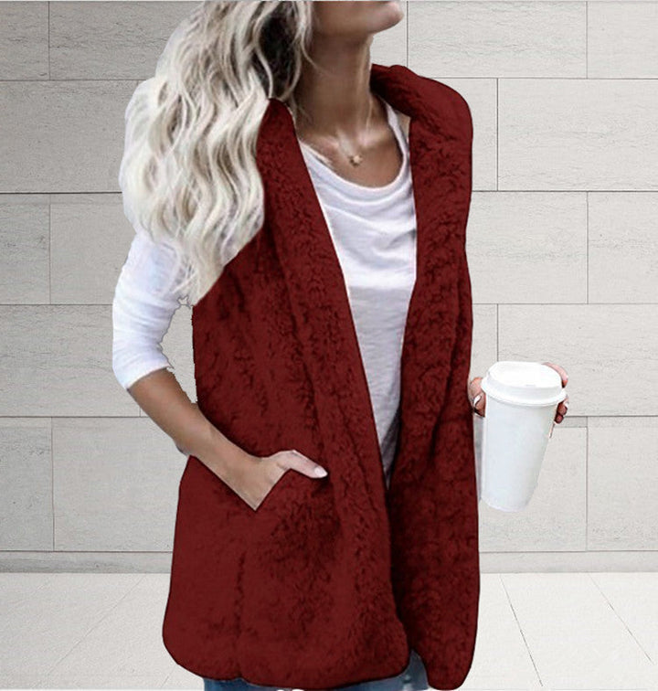 Callie sherpa fleece vest with shawl collar – image 6