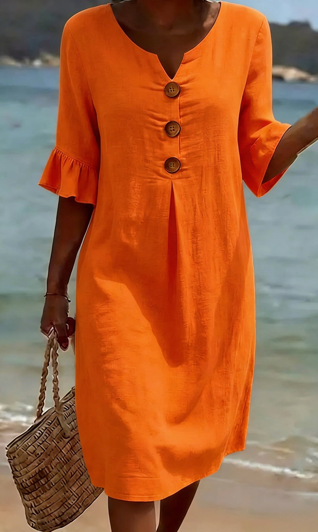 Avalon button front loose fit dress – image 7