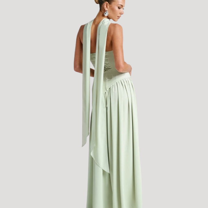 Cecily strapless maxi dress with choker neck – image 2
