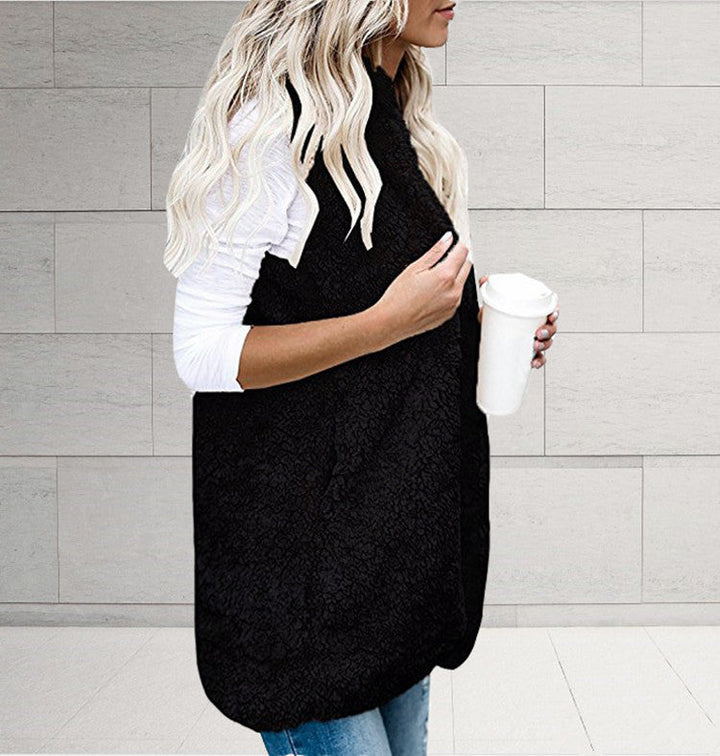 Callie sherpa fleece vest with shawl collar – image 8