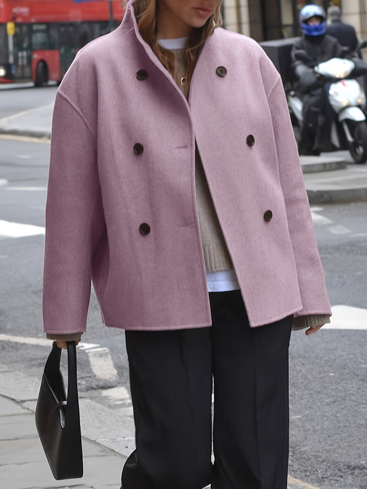 Maeve cropped stand collar pea coat – image 4