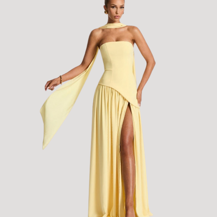 Cecily strapless maxi dress with choker neck – image 12