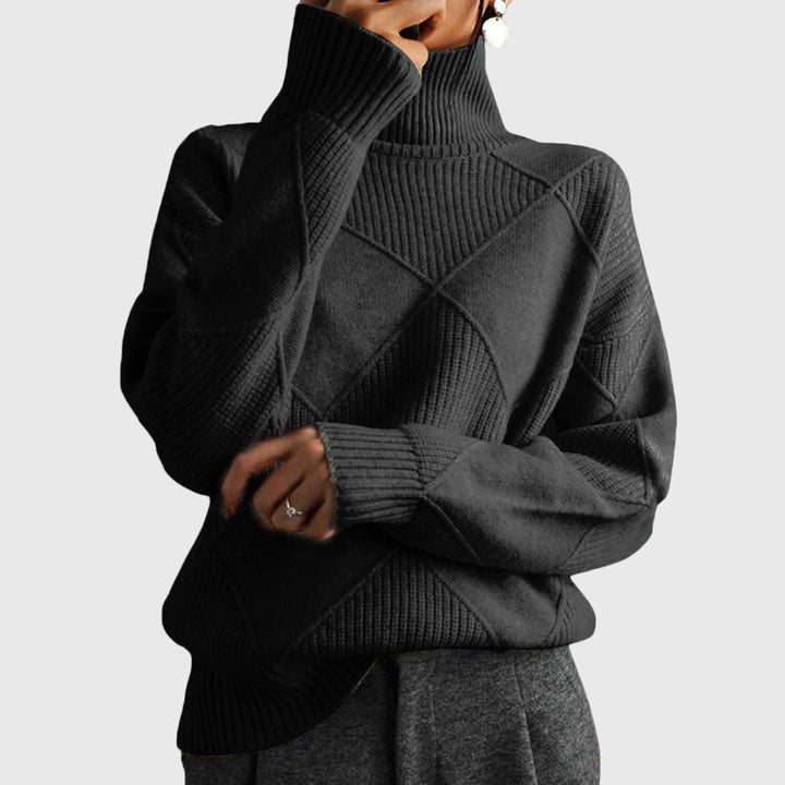 Pauline oversized diamond knit turtleneck sweater – image 6