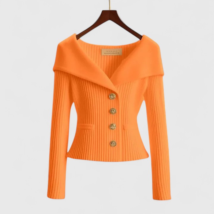 Chloe fitted wide collar cardigan – image 11