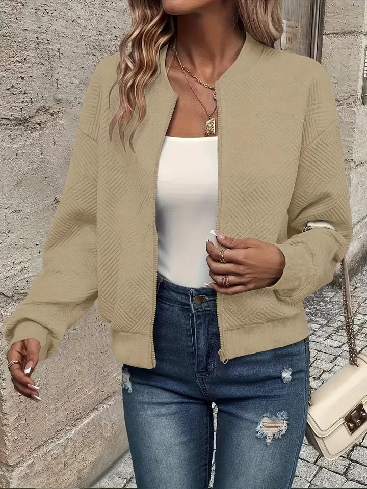Yvette diamond quilted knit bomber jacket – image 11