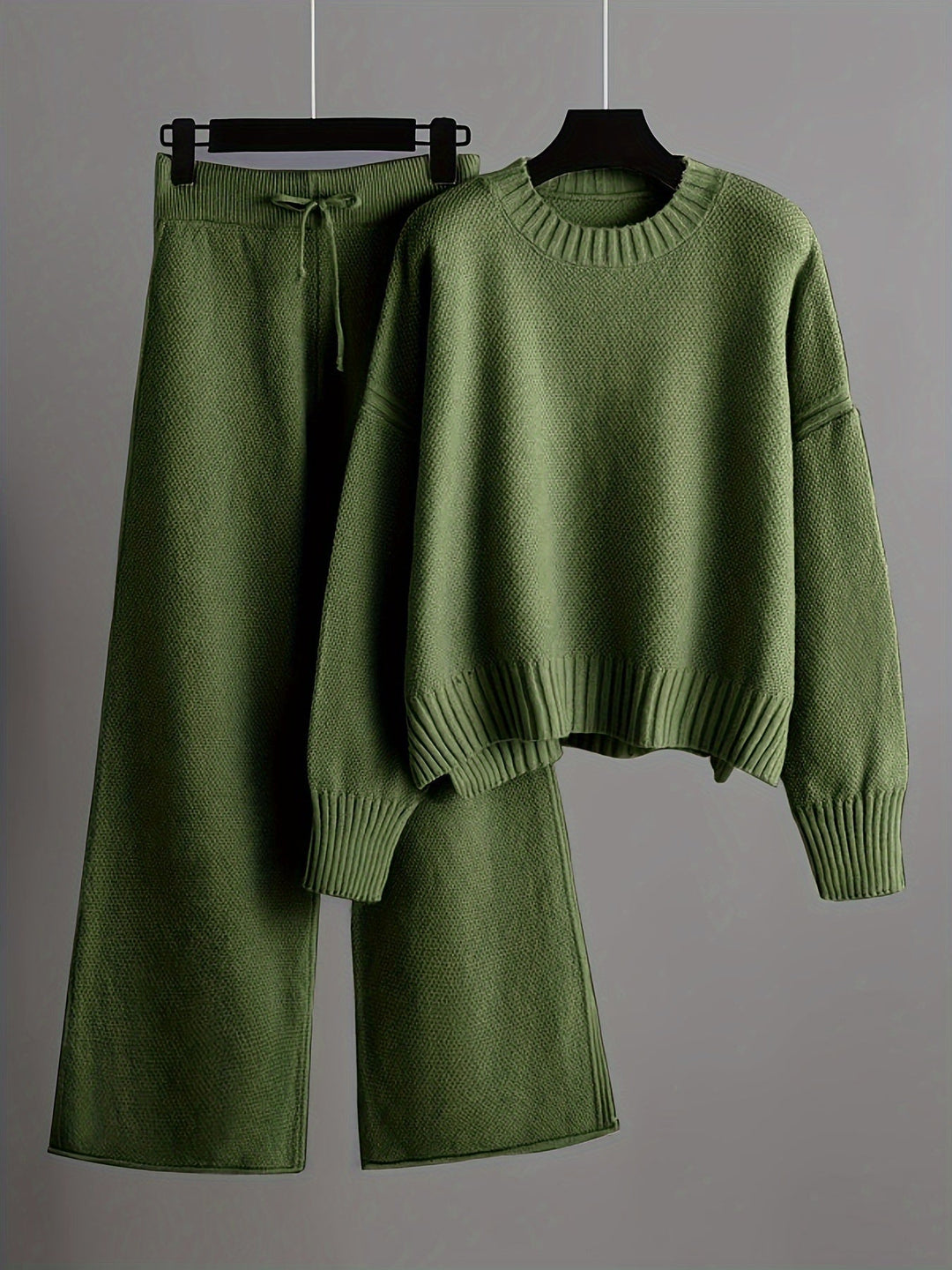 Vada textured knit wide leg pants set – image 4