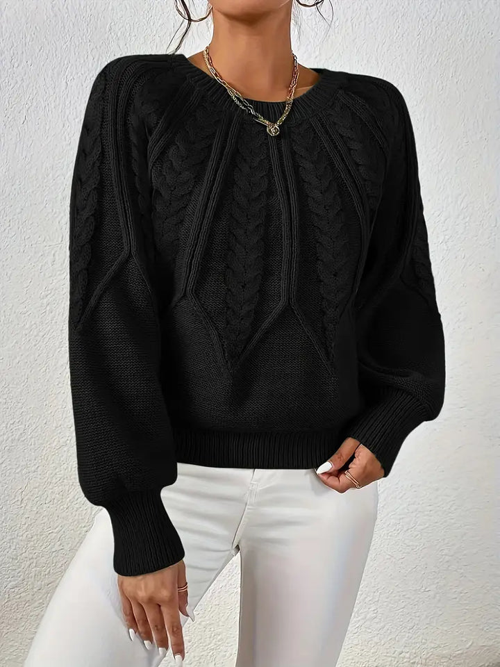 Mabel cable knit balloon sleeve sweater – image 12