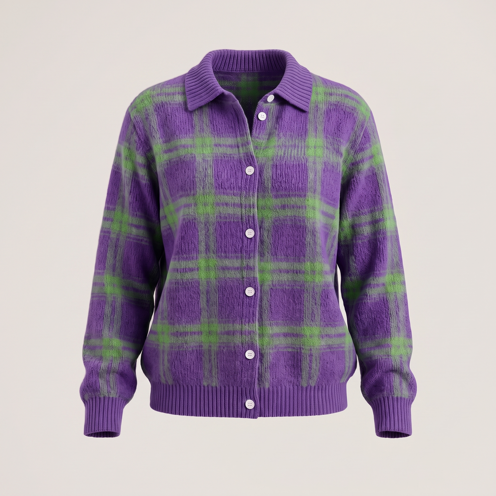 Matilda plaid button front cardigan – image 2