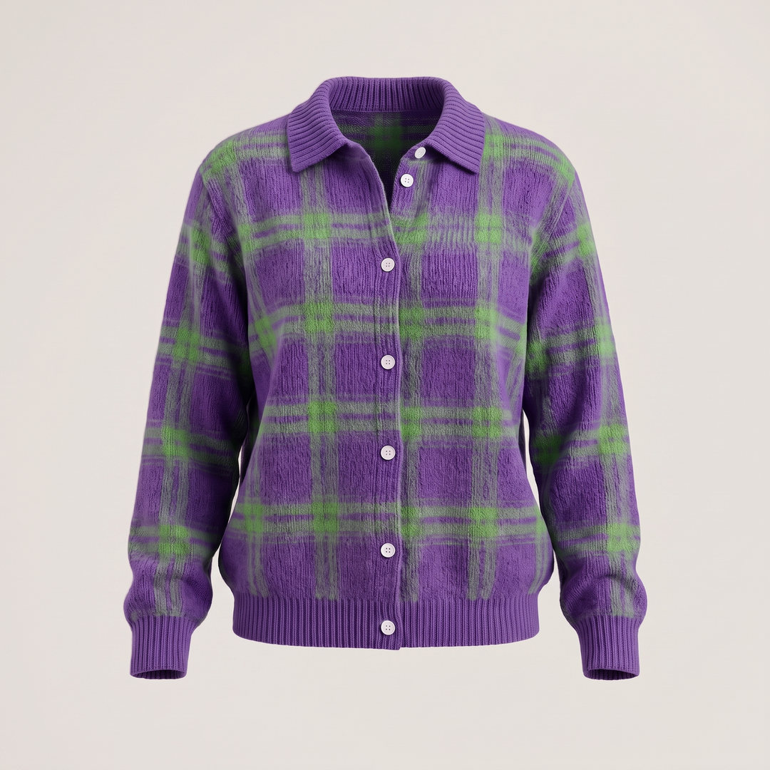 Matilda plaid button front cardigan – image 2