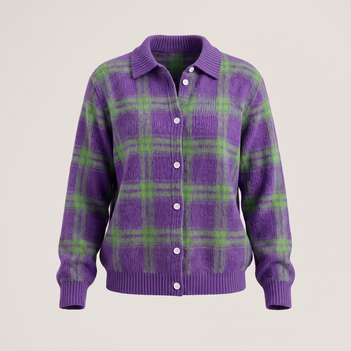Matilda plaid button front cardigan – image 2