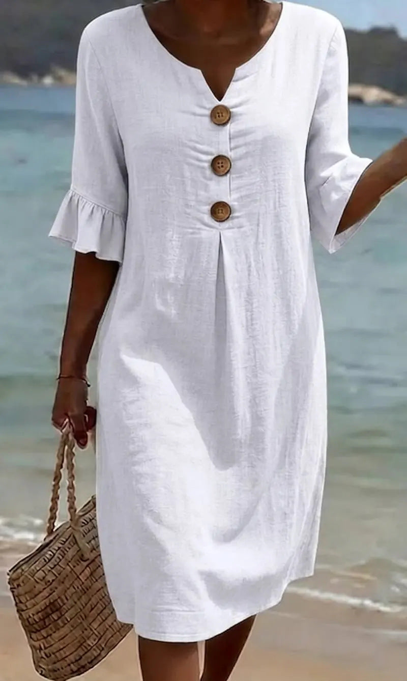 Avalon button front loose fit dress – image 2