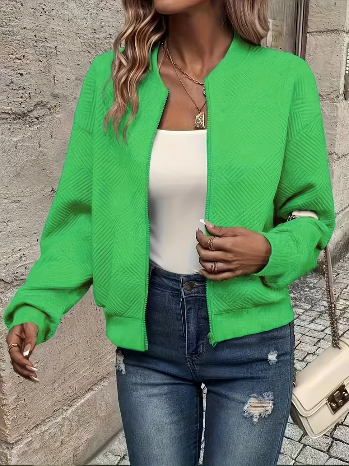 Yvette diamond quilted knit bomber jacket – image 6