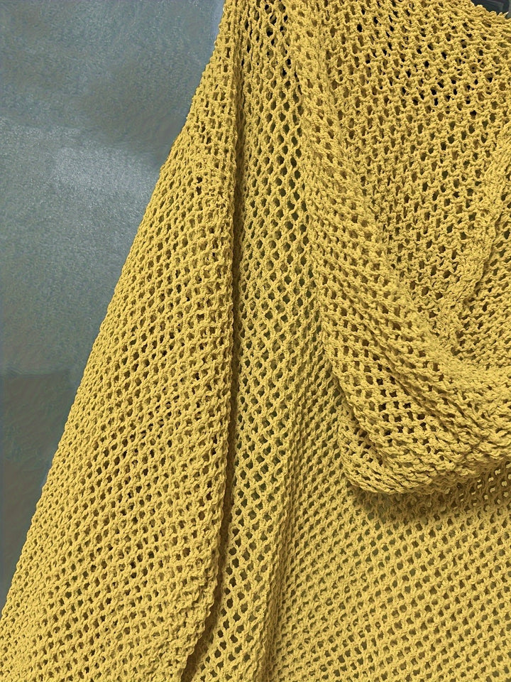 Mallory lightweight open knit hooded sweater – image 9