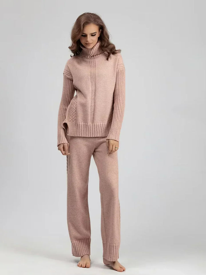 Brinley matching high neck sweater and wide leg pants set – image 8