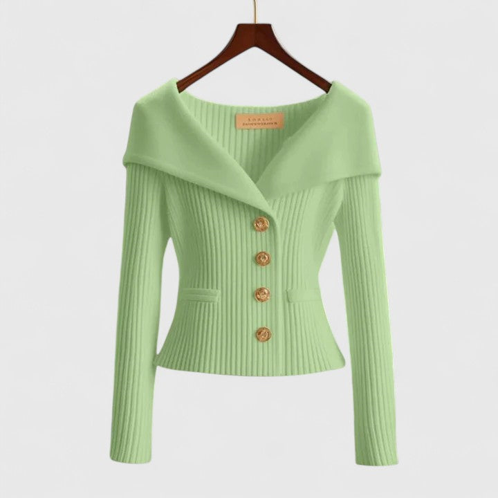 Chloe fitted wide collar cardigan – image 10
