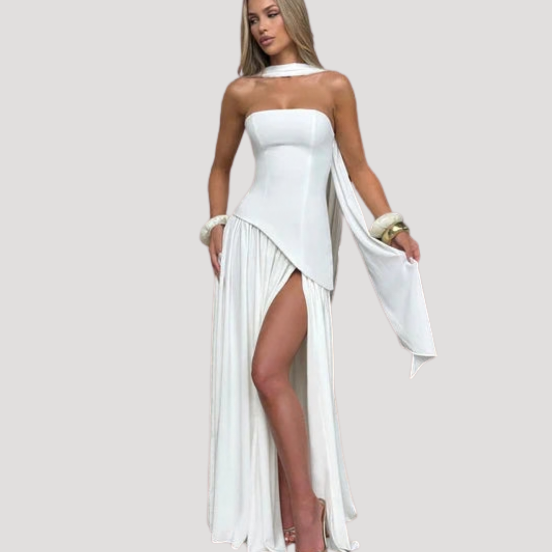 Cecily strapless maxi dress with choker neck – image 13
